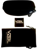 Black pouch and towel with V2BL branding on a white background