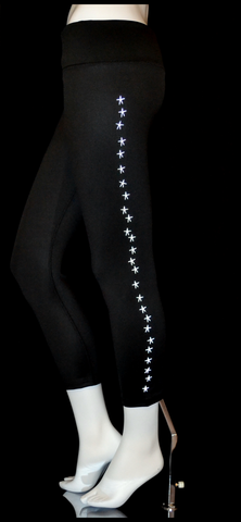 Black Reflective Star Leggings