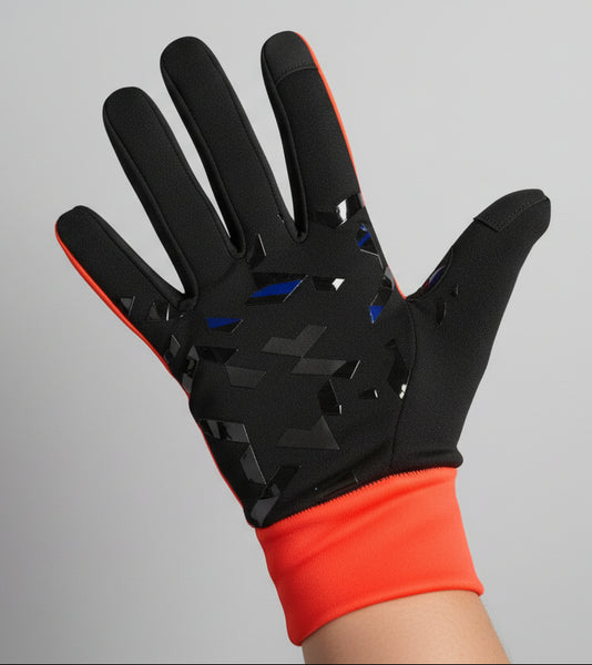 Red gloves back grip